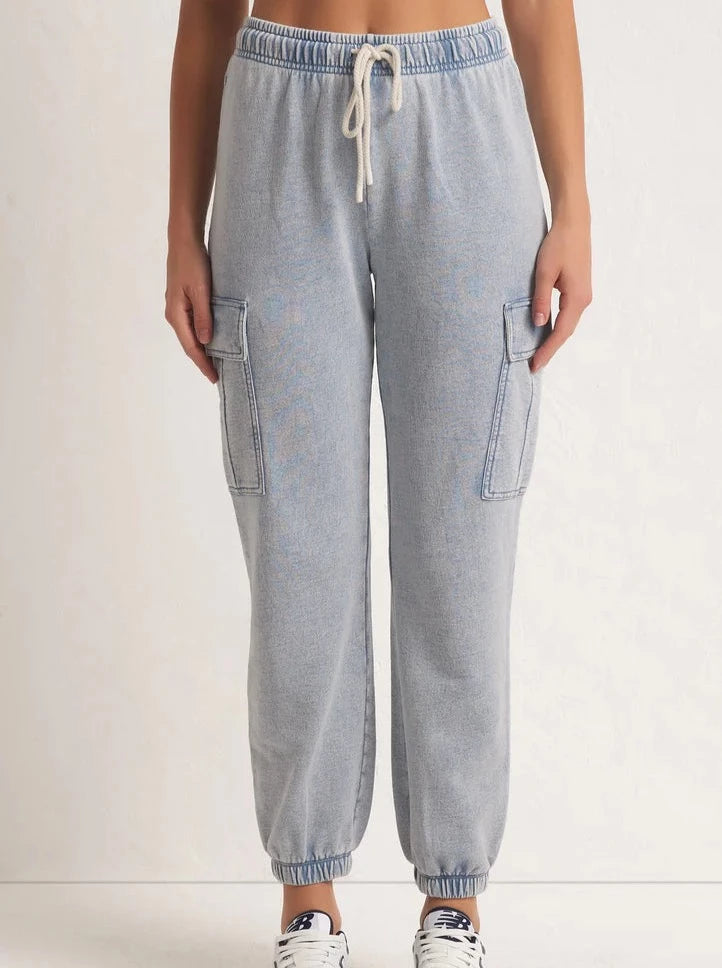 Breezy Outfits Tempo Knit Denim Jogger - Washed Indigo