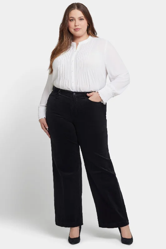 Light Fit Teresa Wide Leg Pants In Plus Size - Black