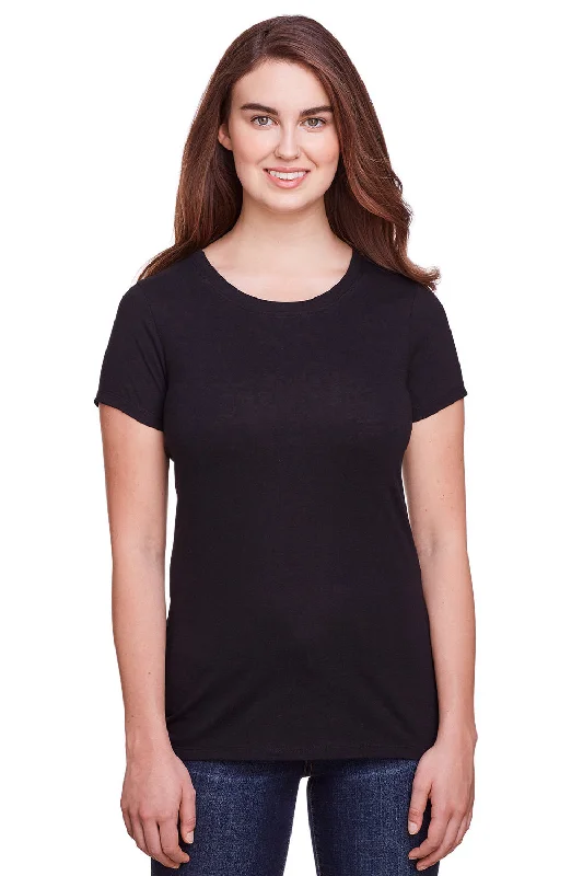Age-reducing Style Threadfast Apparel Womens Short Sleeve Crewneck T-Shirt - Solid Black Age-reducing Style Threadfast Apparel Womens Short Sleeve Crewneck T-Shirt - Solid Black