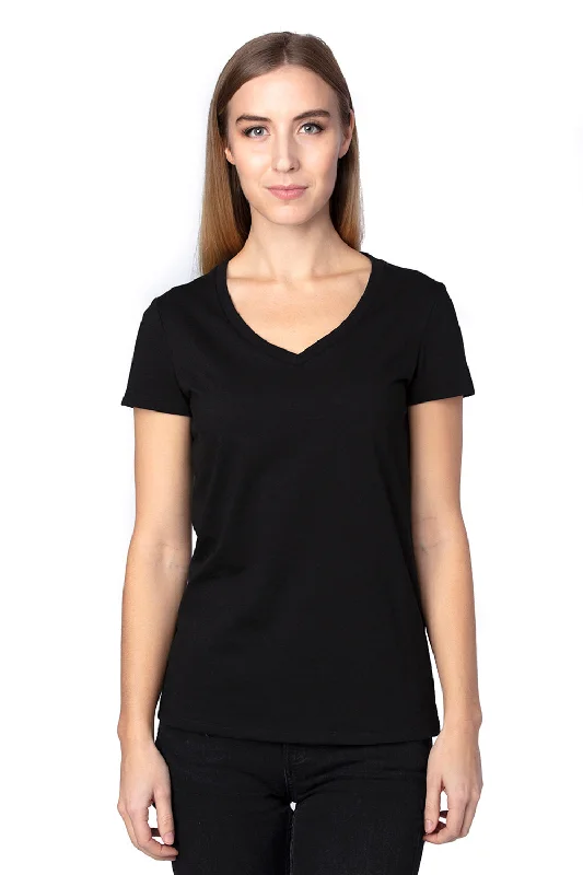 Threadfast Apparel Womens Ultimate Short Sleeve V-Neck T-Shirt - Black