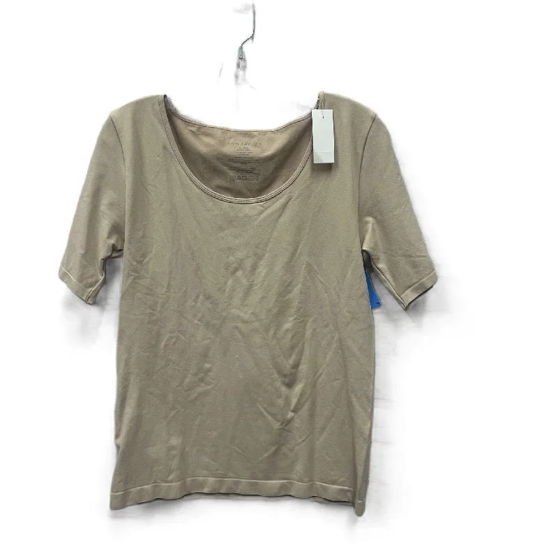 Sports Fashion Top Short Sleeve Basic By Ann Taylor In Tan, Size: Xl