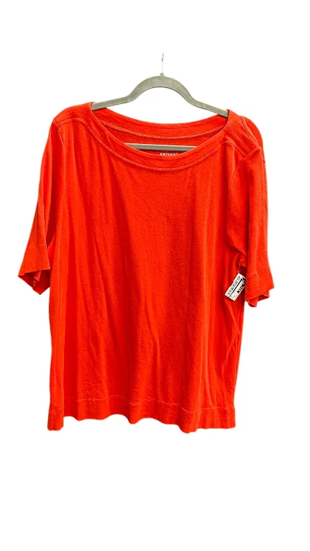 Retro Design Top Short Sleeve Basic By Chicos In Red, Size: Xl