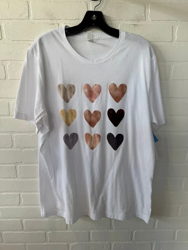 Exquisite Tailoring Top Short Sleeve Basic By CANVAS In White, Size: Xl