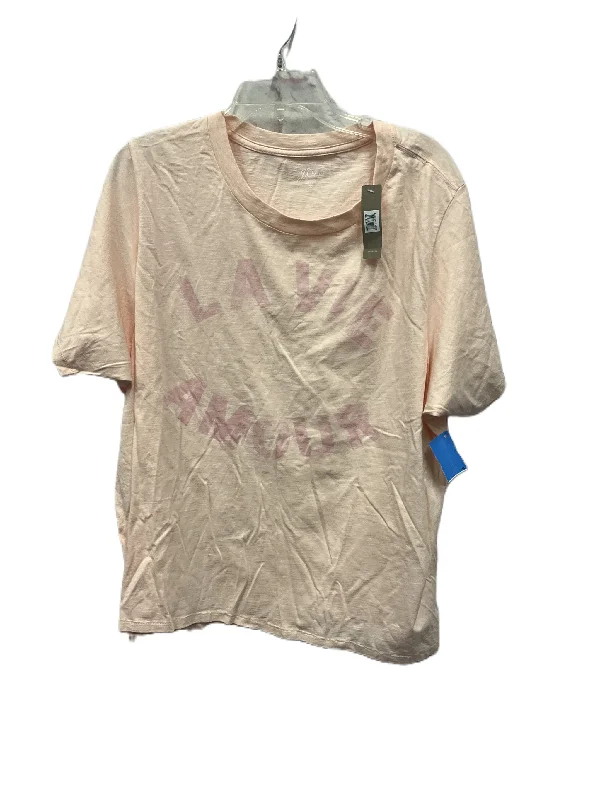 Avant-garde Design Top Short Sleeve Basic By J. Crew In Pink, Size: 3x