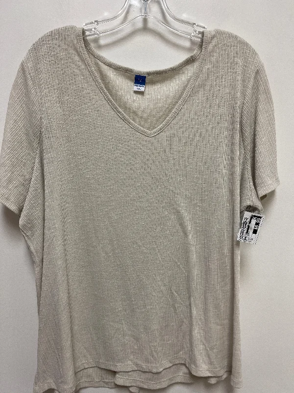Sports Design Top Short Sleeve Basic By Old Navy In Cream, Size: 2x