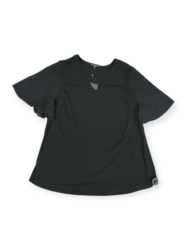 Versatile Items Top Short Sleeve By Adrianna Papell In Black, Size: 2x