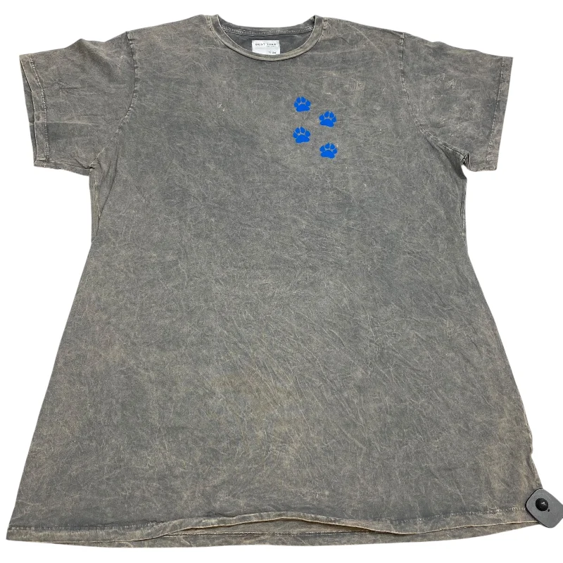 Easy Chic Wear Top Short Sleeve By Best Tee In Grey, Size: Xxl