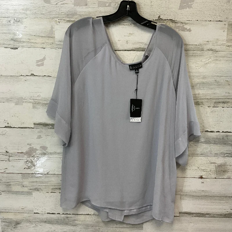 Soft Wear Top Short Sleeve By Bobeau In Grey, Size: 1x