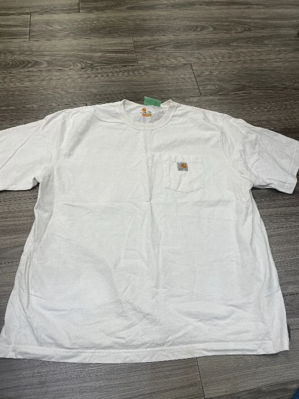 Soft Textures Top Short Sleeve By Carhartt In White, Size: 2x