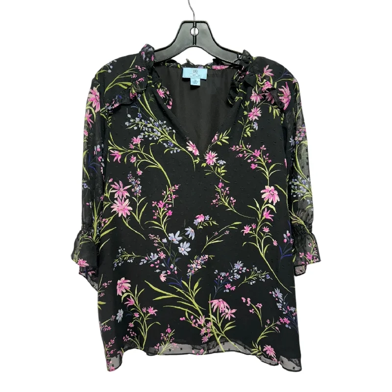 Fashionable Inner Wear Top Short Sleeve By Cece In Black, Size: 1x