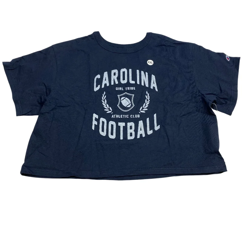 Classic Style Top Short Sleeve By Champion In Navy, Size: Xxl