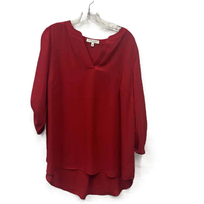 Top Short Sleeve By Chaus In Red, Size: 1x