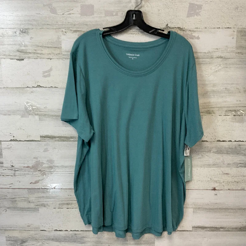 Exquisite Tailoring Top Short Sleeve By Coldwater Creek In Green, Size: 3x