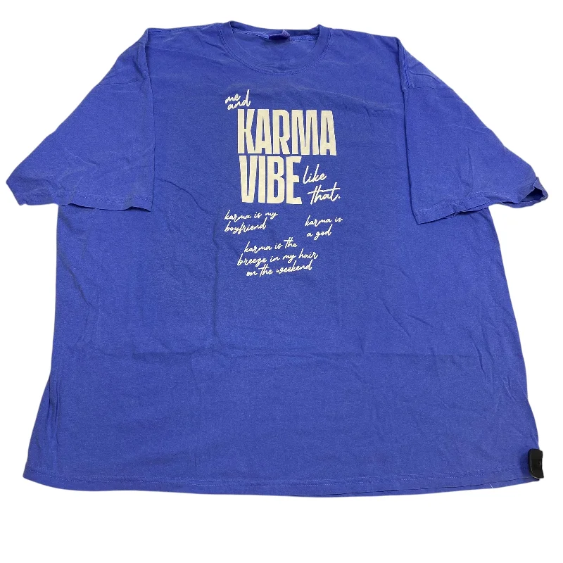 Layered Comfort Top Short Sleeve By Comfort Colors In Blue, Size: 4x