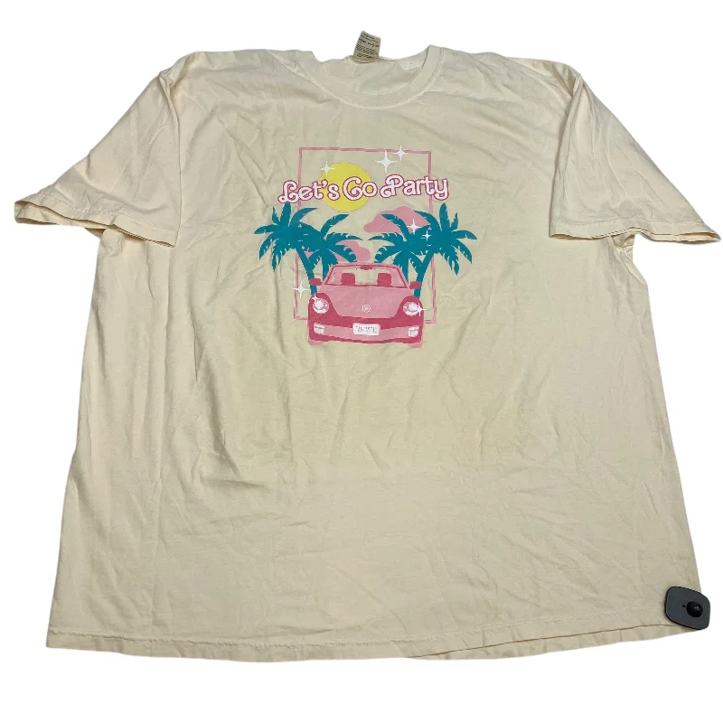 Stylish Wear Top Short Sleeve By Comfort Colors In Cream, Size: 3x