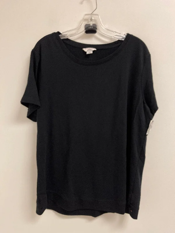 Noble Temperament Top Short Sleeve By Danskin In Black, Size: 2x