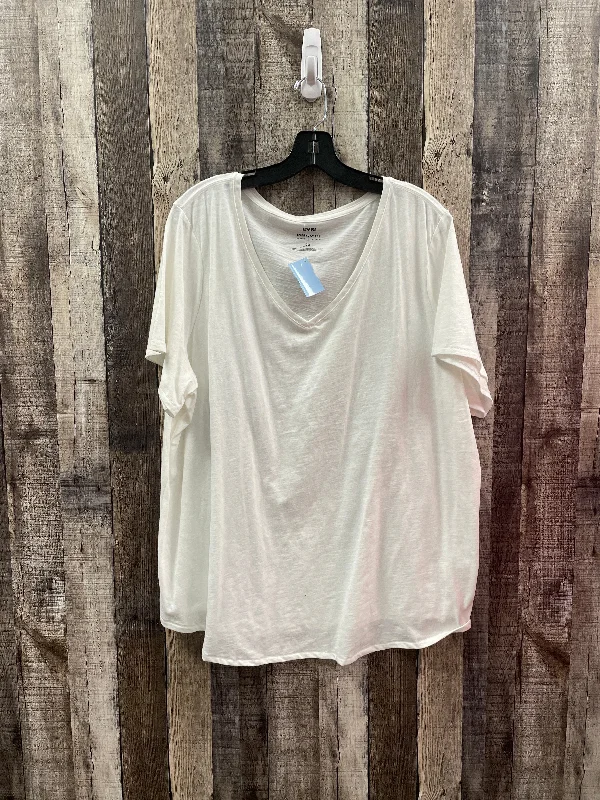 Casual Street Top Short Sleeve By Evri In White, Size: 2x