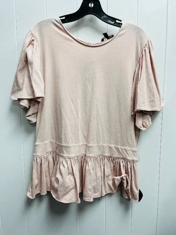 Comfortable And Simple Top Short Sleeve By Express In Mauve, Size: Xl