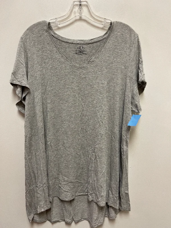 Integrated Design Top Short Sleeve By Hue In Grey, Size: 2x