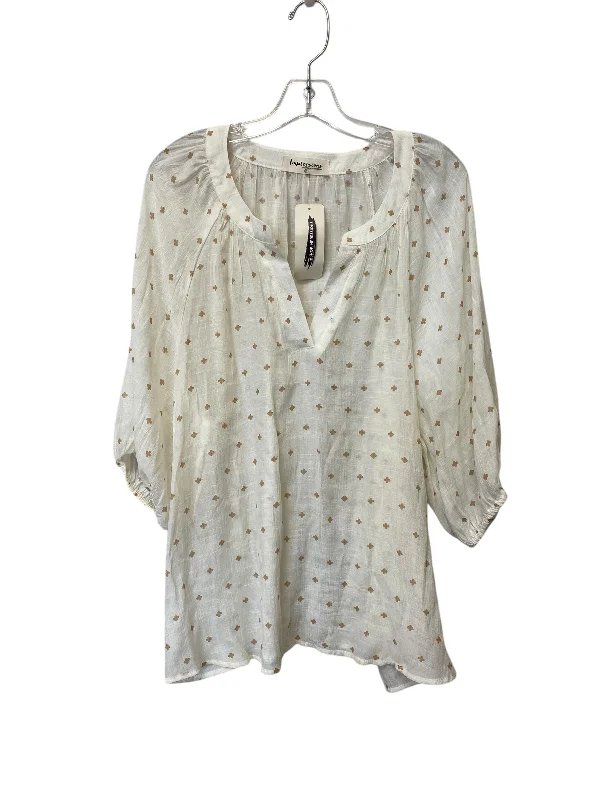 Relaxed Fashion Top Short Sleeve By Impressions In White, Size: 1x