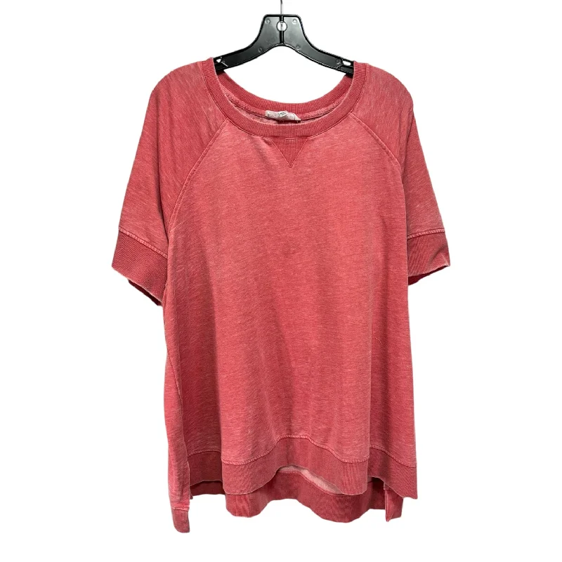 Classic Design Top Short Sleeve By Jane And Delancey In Coral, Size: 2x