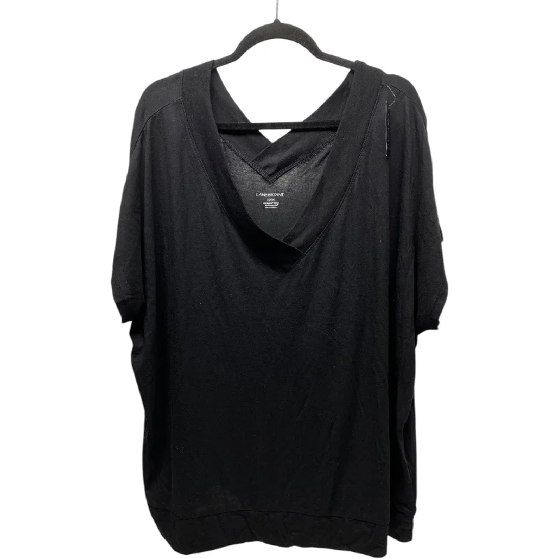 New Products Top Short Sleeve By Lane Bryant In Black, Size: 3x