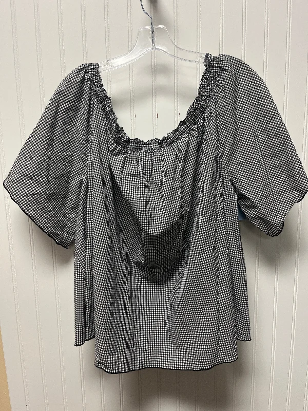 Advanced Customization Top Short Sleeve By Lane Bryant In Black & White, Size: 3x