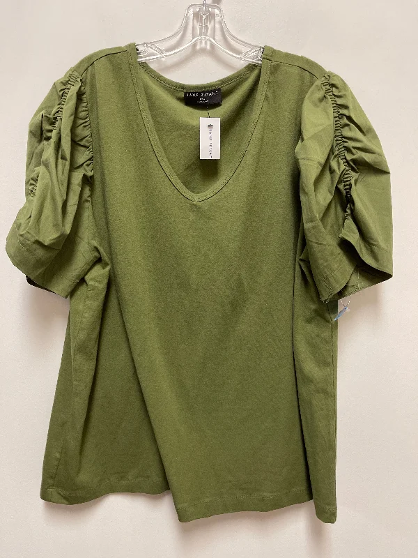 Exclusive Customization Top Short Sleeve By Lane Bryant In Green, Size: 2x