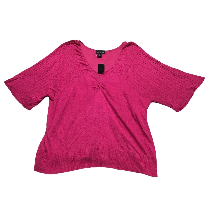 Easy Chic Top Short Sleeve By Lane Bryant In Pink, Size: 2x