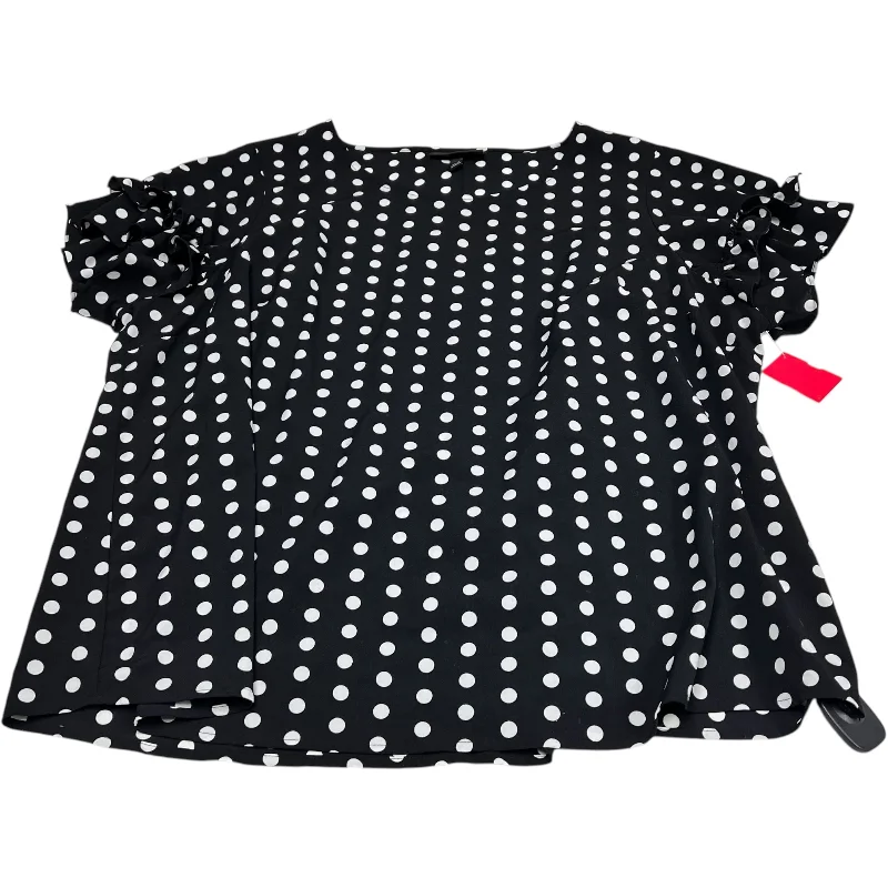 Fashion Innovation Top Short Sleeve By Lane Bryant In Polkadot Pattern, Size: 2x