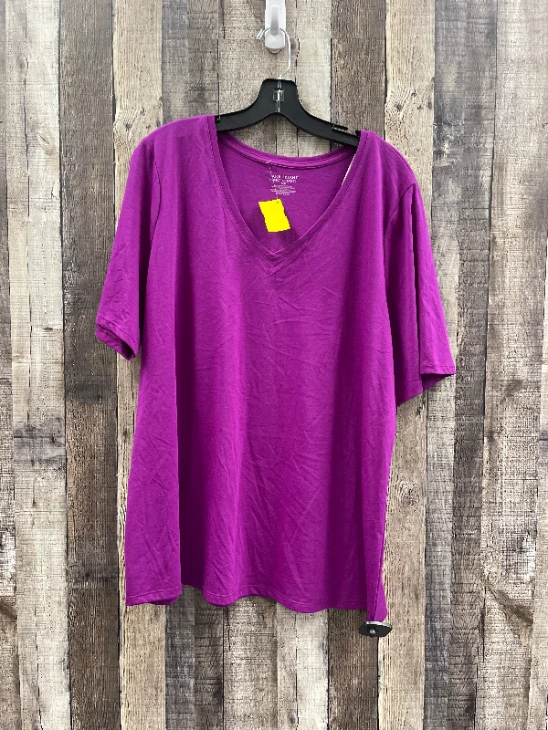 Top Short Sleeve By Lane Bryant In Purple, Size: 1x