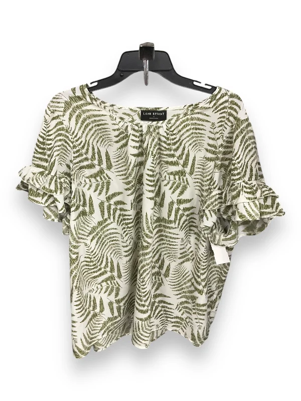 Beautiful Romance Top Short Sleeve By Lane Bryant In Tropical Print, Size: 1x