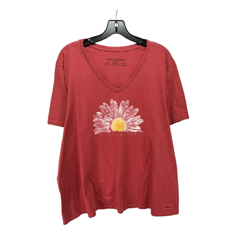 Urban Design Sense Top Short Sleeve By Life Is Good In Red, Size: 3x