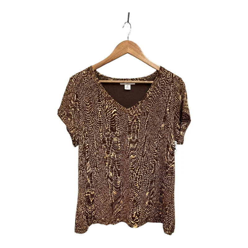 Versatile Items Top Short Sleeve By Liz Claiborne In Animal Print, Size: 1x