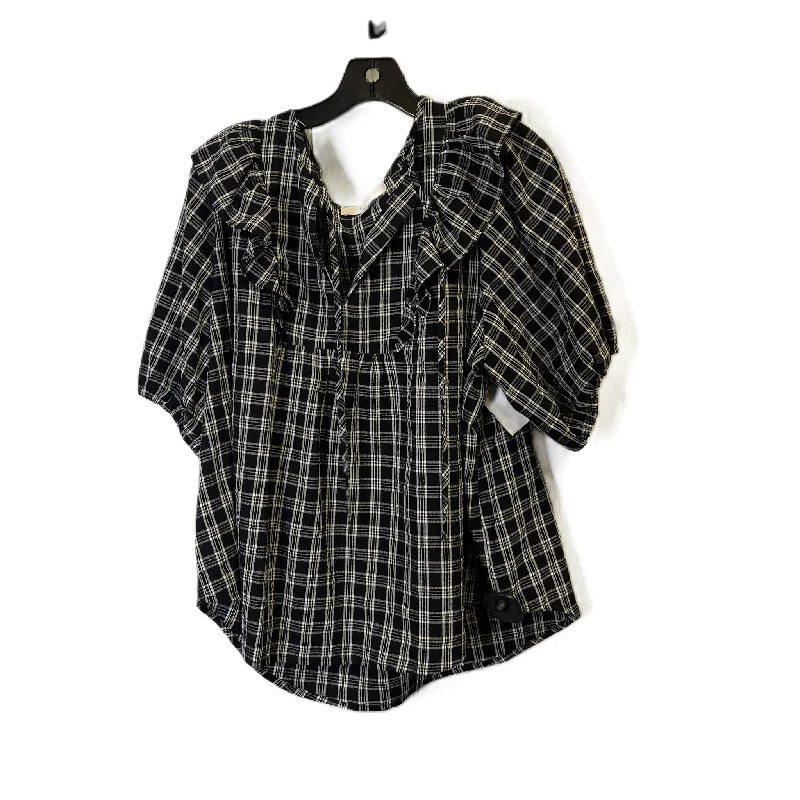 Luxury And Elegant Top Short Sleeve By Loft In Black, Size: Xl