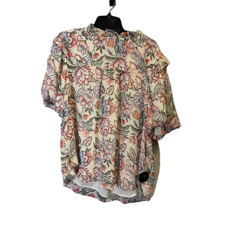 Fashionable Items Top Short Sleeve By Loft In Cream, Size: Xl