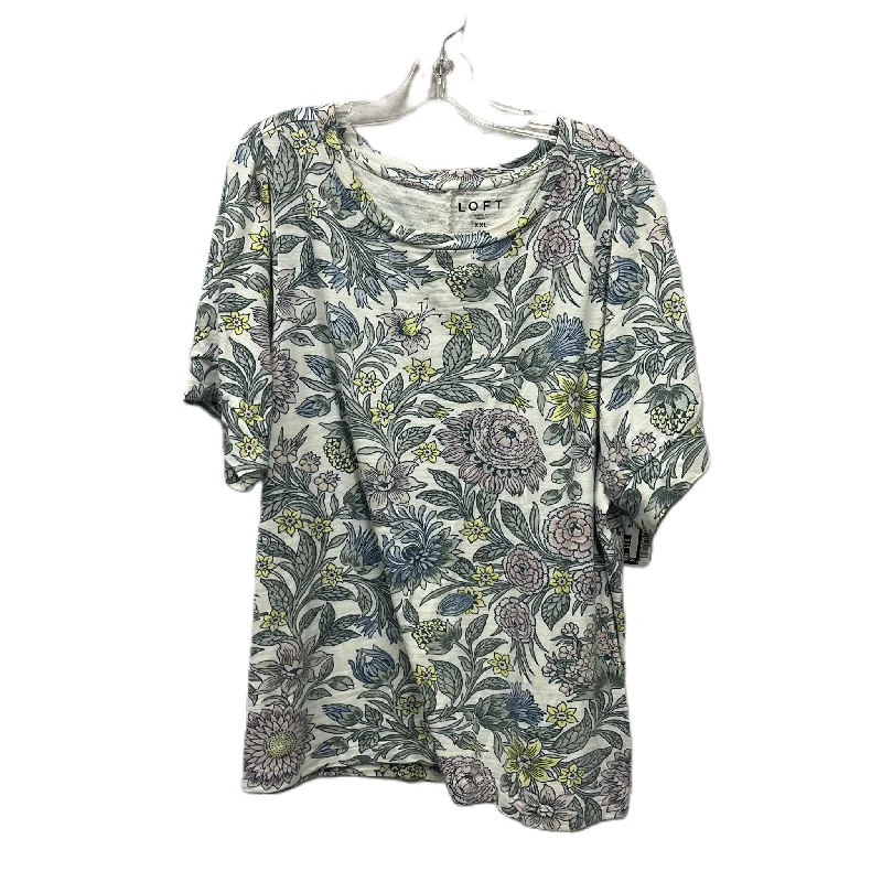 Sports Trend Top Short Sleeve By Loft In Green, Size: 1x