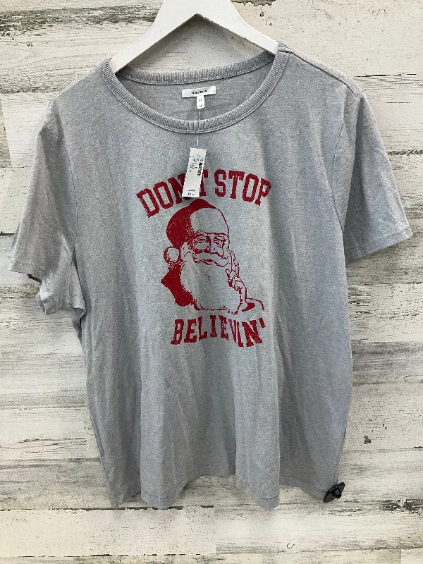 Soft Looks Top Short Sleeve By Maurices In Grey, Size: 2x