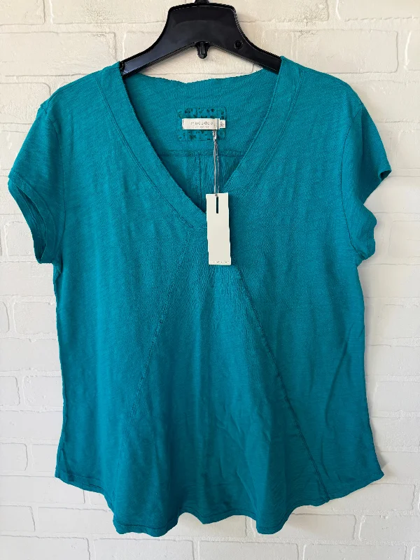 Top Short Sleeve By Modadoc In Blue, Size: Xl