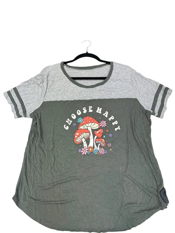 Fashion And Simplicity Top Short Sleeve By No Barriers In Green, Size: 2x