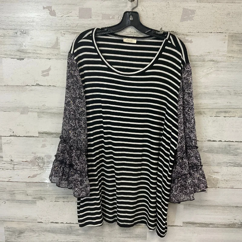 Age-reducing Style Top Short Sleeve By Oddi In Black, Size: 3x