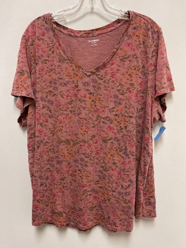 Youthful Style Top Short Sleeve By Old Navy In Floral Print, Size: 3x