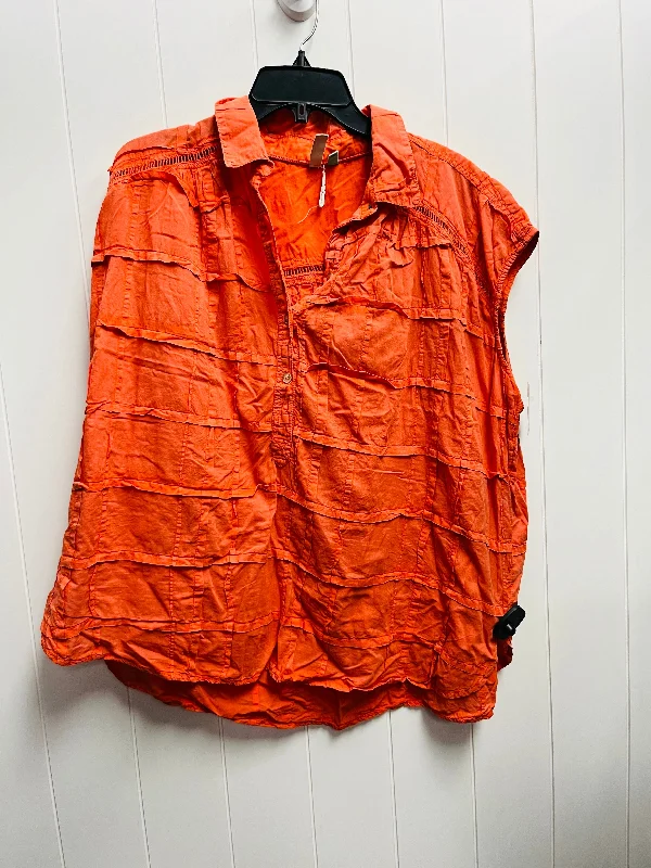 Relaxed Tops Top Short Sleeve By Pilcro In Orange, Size: 1x