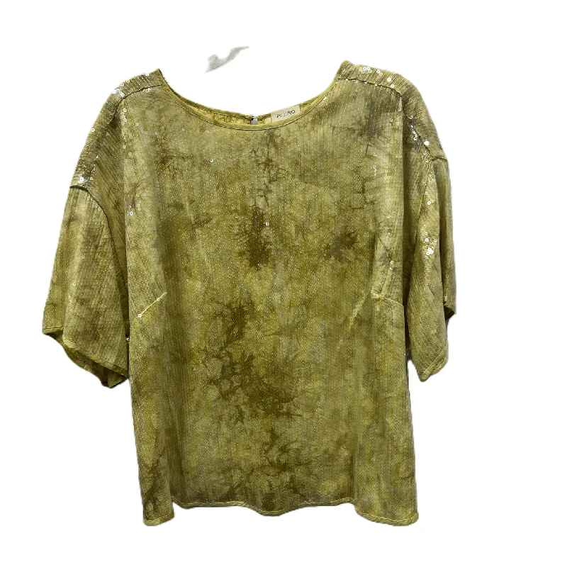 Lively And Youthful Top Short Sleeve By Pilcro In Yellow, Size: 1x