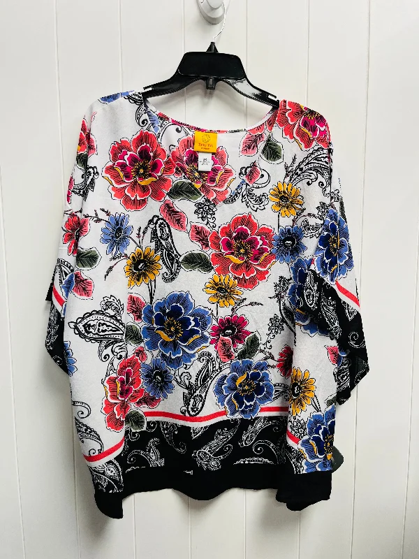 Everyday Comfort Top Short Sleeve By Ruby Rd In Black & Pink, Size: 3x