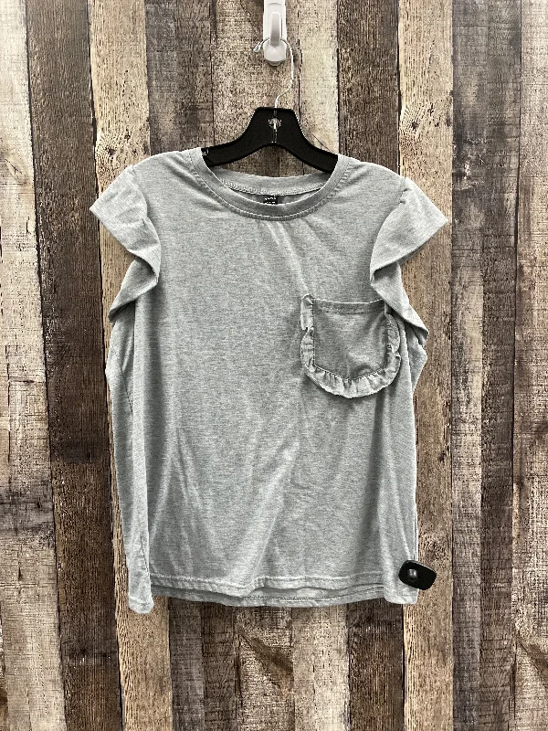 Luxury Customization Top Short Sleeve By Shein In Grey, Size: Xl