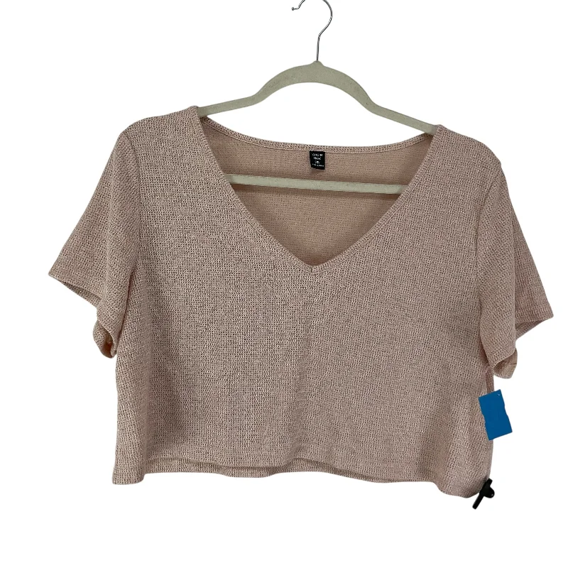 Romantic Data Top Short Sleeve By Shein In Pink, Size: 3x