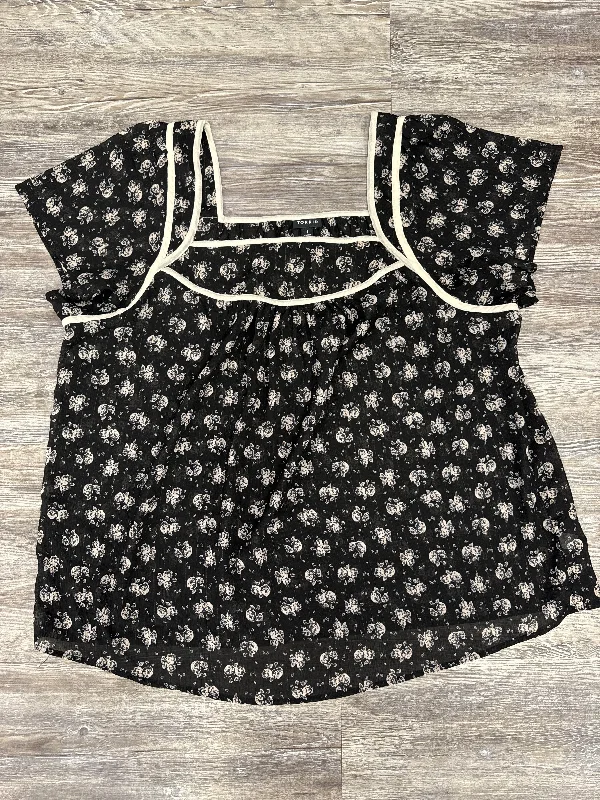 Simple Elegance Top Short Sleeve By Torrid In Black & Cream, Size: 1x
