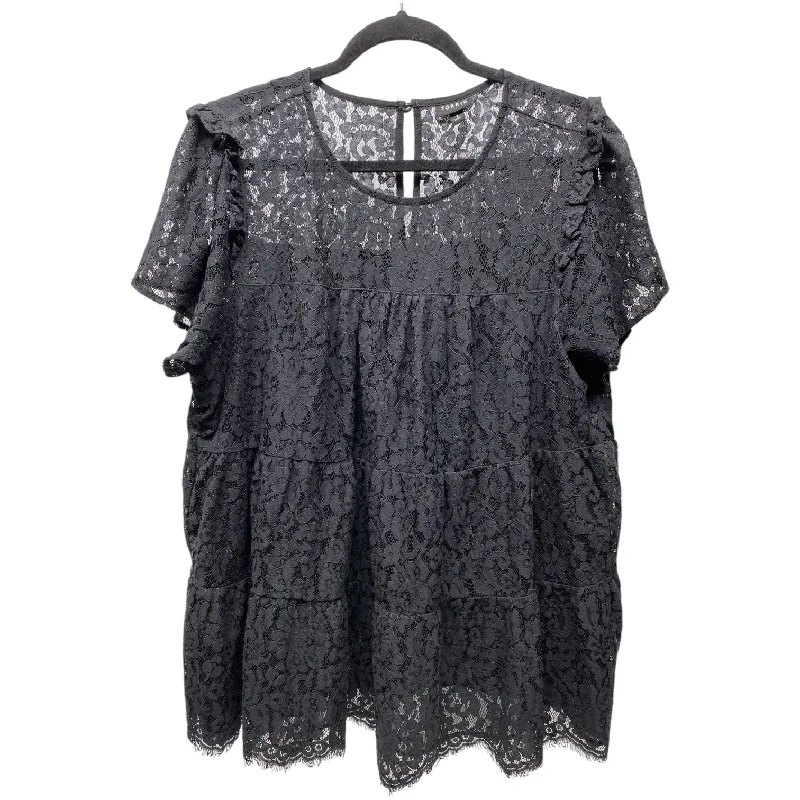 Versatile Casuals Top Short Sleeve By Torrid In Black, Size: 1x