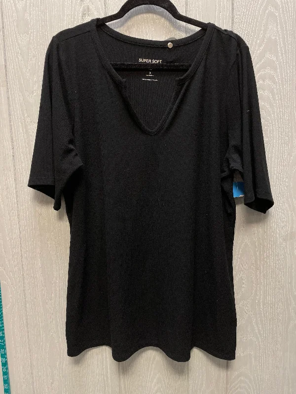 Elegant Casuals Top Short Sleeve By Torrid In Black, Size: 3x